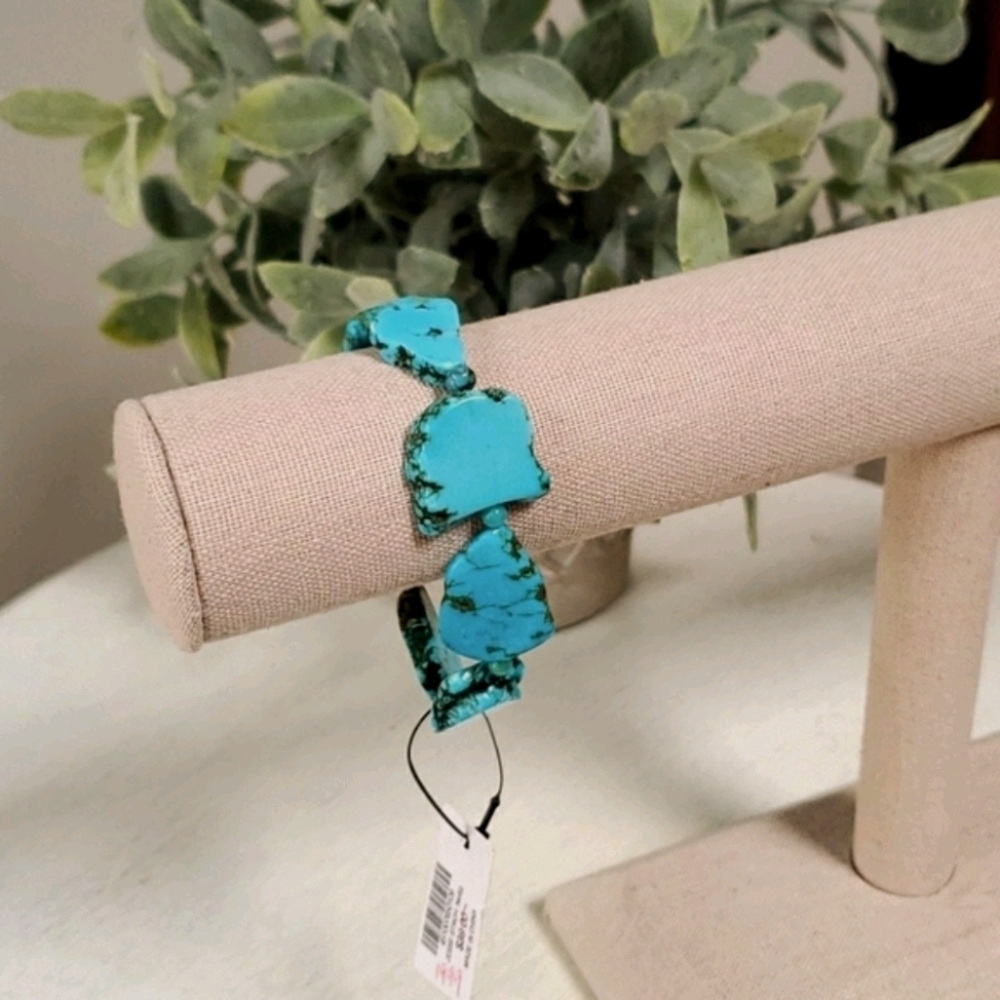 Chico's Jesse Turquoise Stone Bracelet - Picture 2 of 4